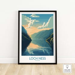 loch ness wall art | france travel poster | birthday present | wedding anniversary gift | art print