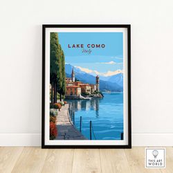 lake como poster | travel poster art | home dcor artwork | birthday present | wedding anniversary gift