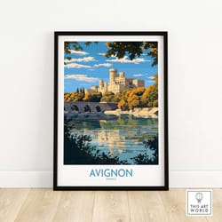 avignon wall art | travel poster art | home dcor artwork | birthday present | wedding anniversary gift