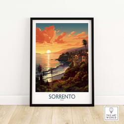 sorrento italy print | travel poster art | home dcor artwork | birthday present | wedding anniversary gift