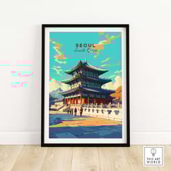 seoul art print | travel poster art | home dcor artwork | birthday present | wedding anniversary gift