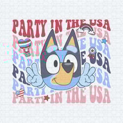 bluey party in the usa 4th of july svg