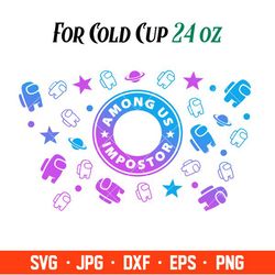 among us impostor full wrap svg, starbucks svg, coffee ring svg, cold cup svg