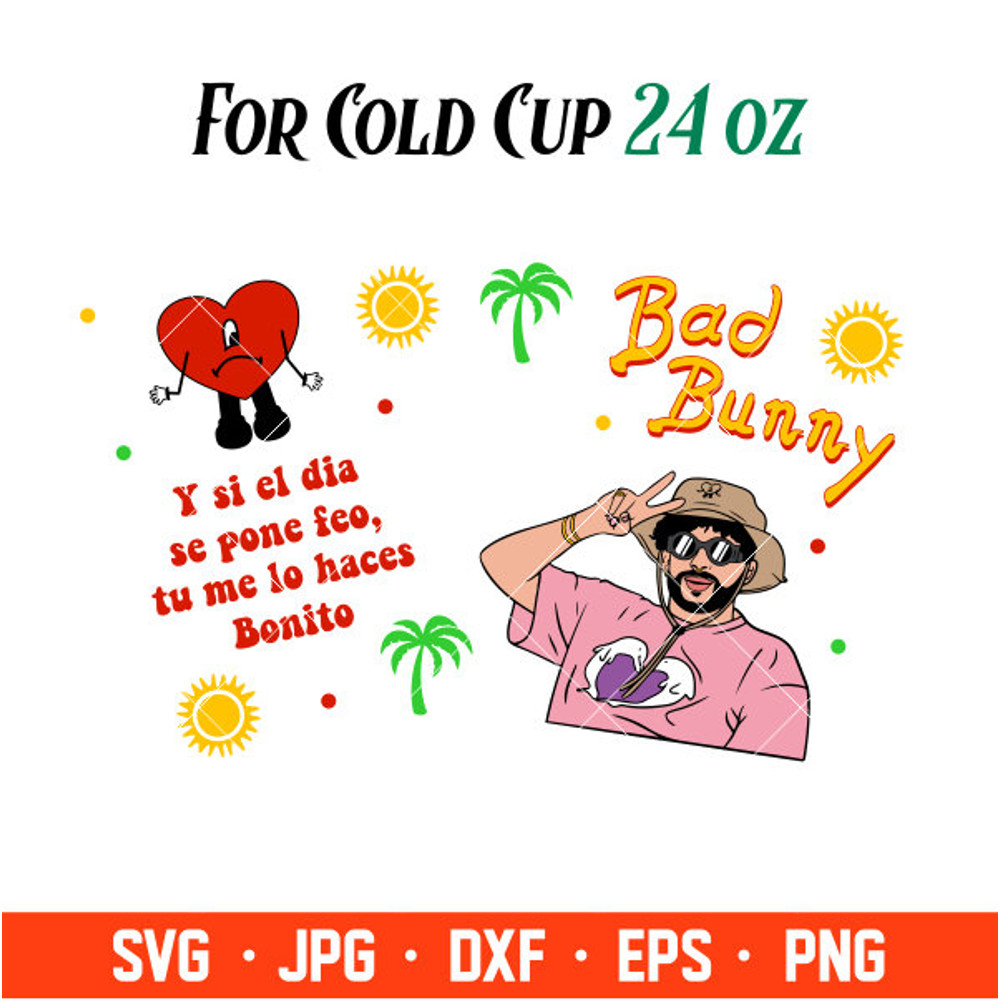 Bad Bunny Baby Benito Full Wrap Svg, Starbucks Svg, Coffee Ring Svg, Cold Cup Svg, Cricut, Silhouette Vector Cut File.jpg
