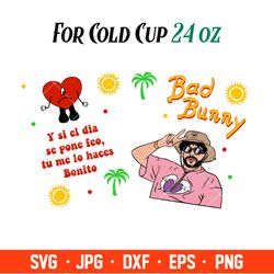 bad bunny baby benito full wrap svg, starbucks svg, coffee ring svg, cold cup svg