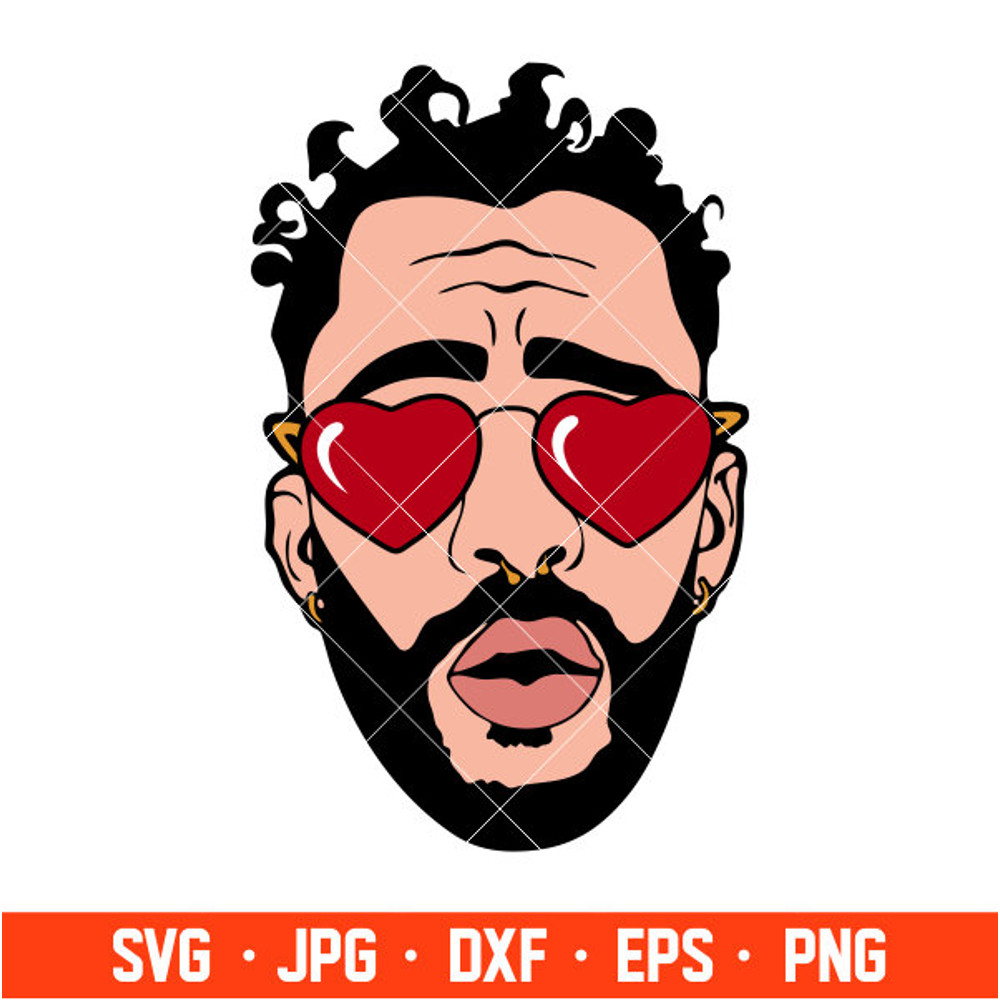 Bad Bunny Face Hearts Svg, Bad Bunny Svg, Valentines Day Svg, Baby Benito Svg, Cricut, Silhouette Vector Cut File 5.jpg