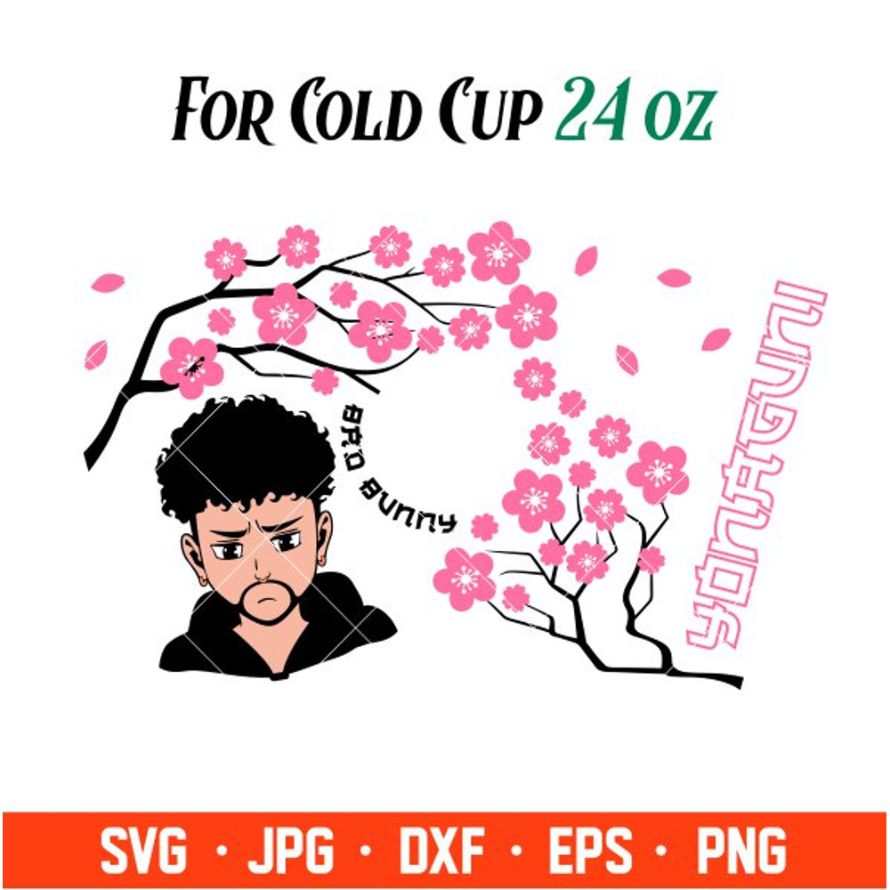 Bad Bunny Yonaguni Full Wrap Svg, Starbucks Svg, Coffee Ring Svg, Cold Cup Svg, Cricut, Silhouette Vector Cut File 1.jpg