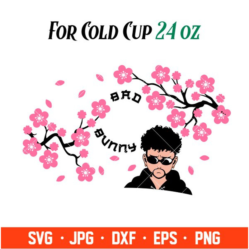 Bad Bunny Yonaguni Full Wrap Svg, Starbucks Svg, Coffee Ring Svg, Cold Cup Svg, Cricut, Silhouette Vector Cut File.jpg