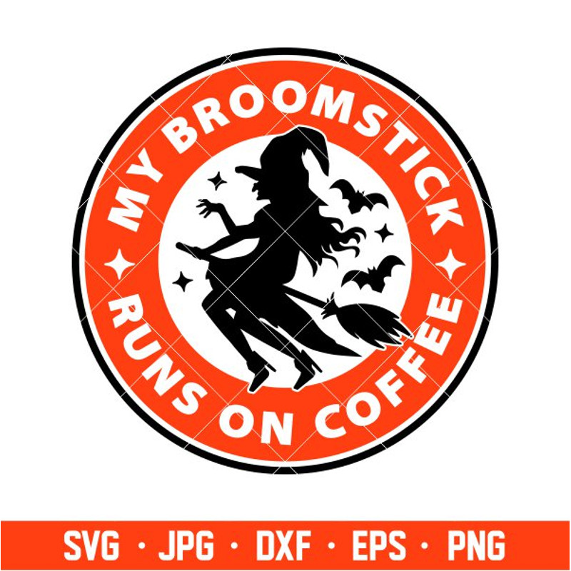 Basic Witch Svg, Halloween Svg, Starbucks Coffee ring Svg, Witch Svg, Cricut, Silhouette Cut File.jpg