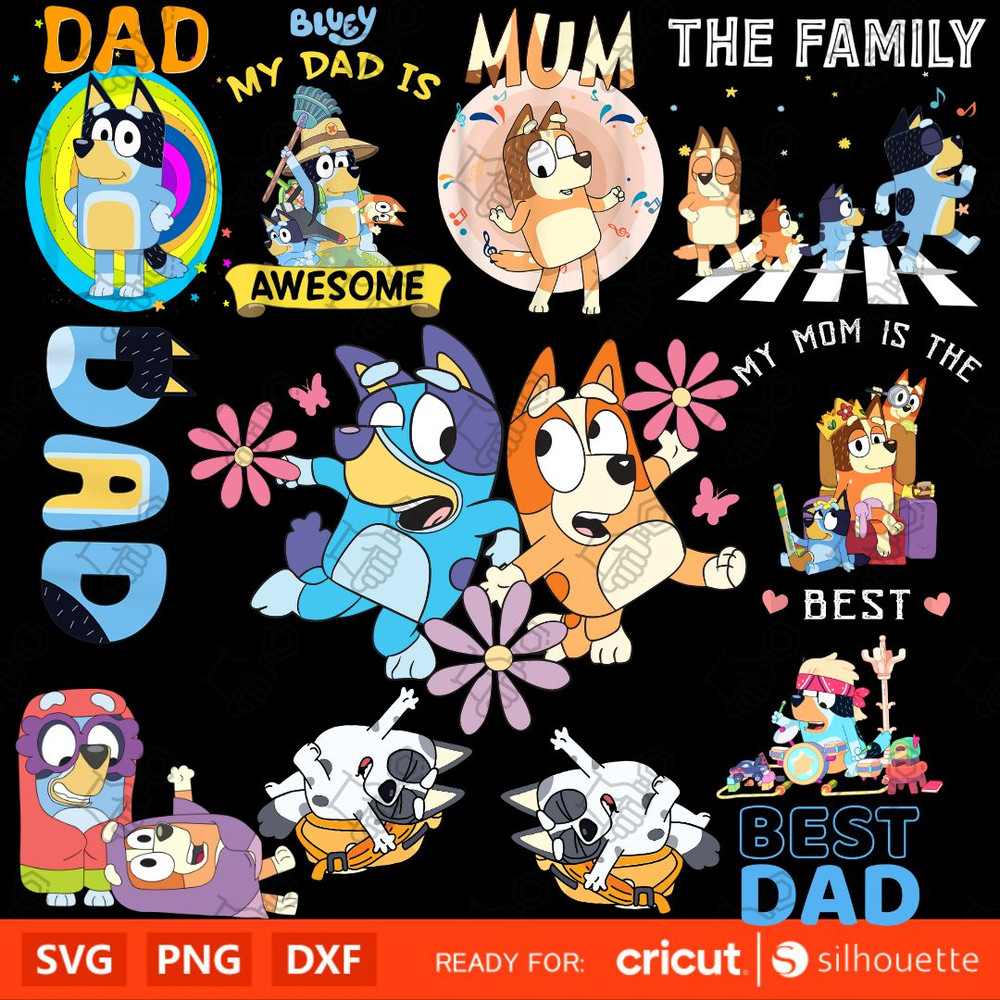 Bluey bundle, 10 Bluey Svg design, Bluey Cartoon Svg, Bluey And Bingo Svg, Cricut, Silhouette Vector.jpg