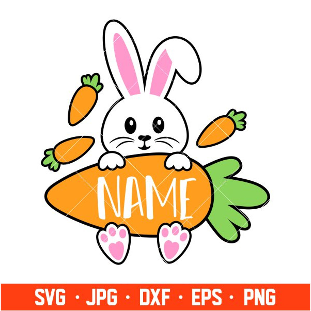 Bunny Boy Name Holder Svg, Happy Easter Svg, Easter egg Svg, Spring Svg, Cricut, Silhouette Vector Cut File.jpg