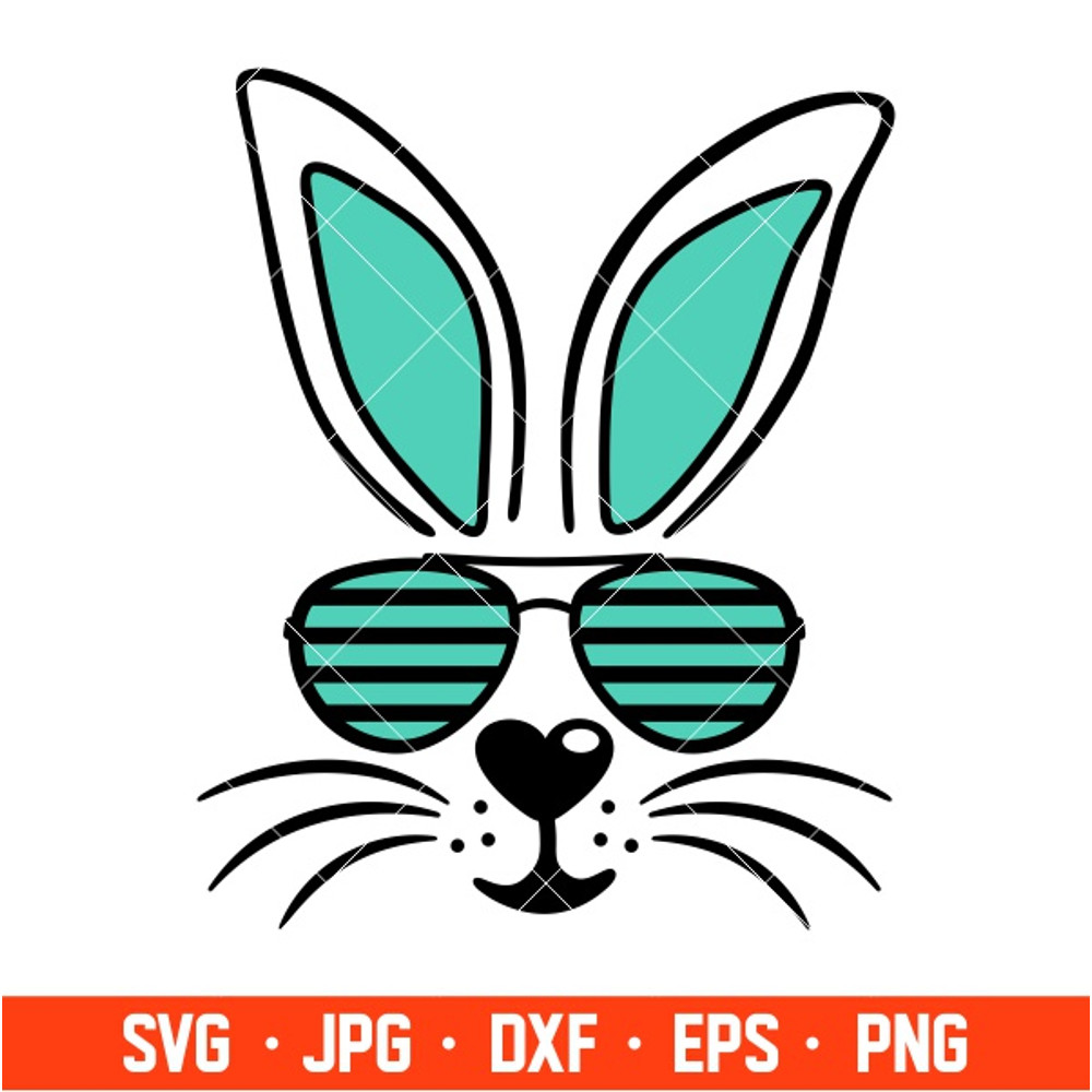Bunny Boy With Sunglasses Svg, Happy Easter Svg, Easter egg Svg, Spring Svg, Cricut, Silhouette Vector Cut File.jpg