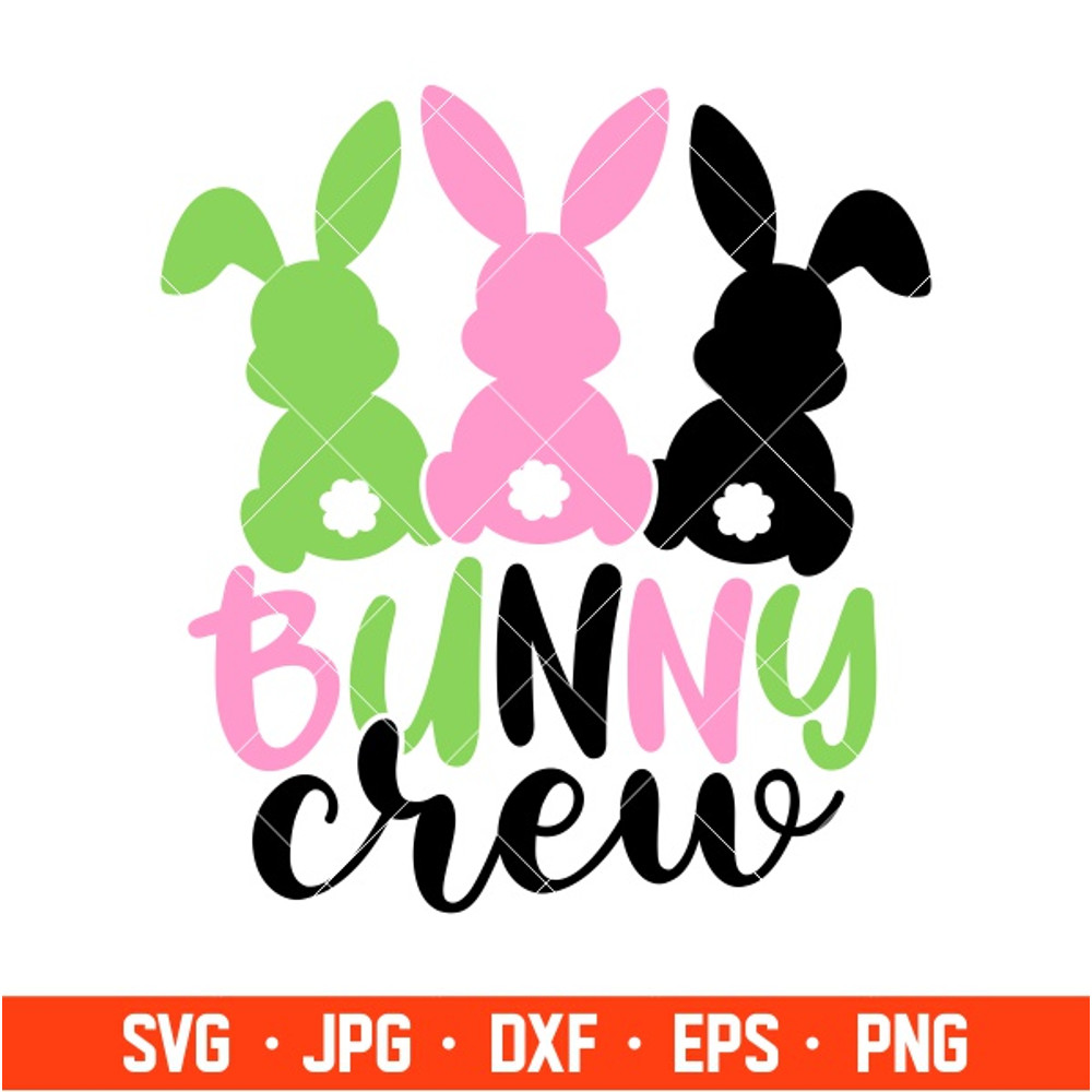 Bunny Crew Svg, Happy Easter Svg, Easter egg Svg, Spring Svg, Cricut, Silhouette Vector Cut File.jpg