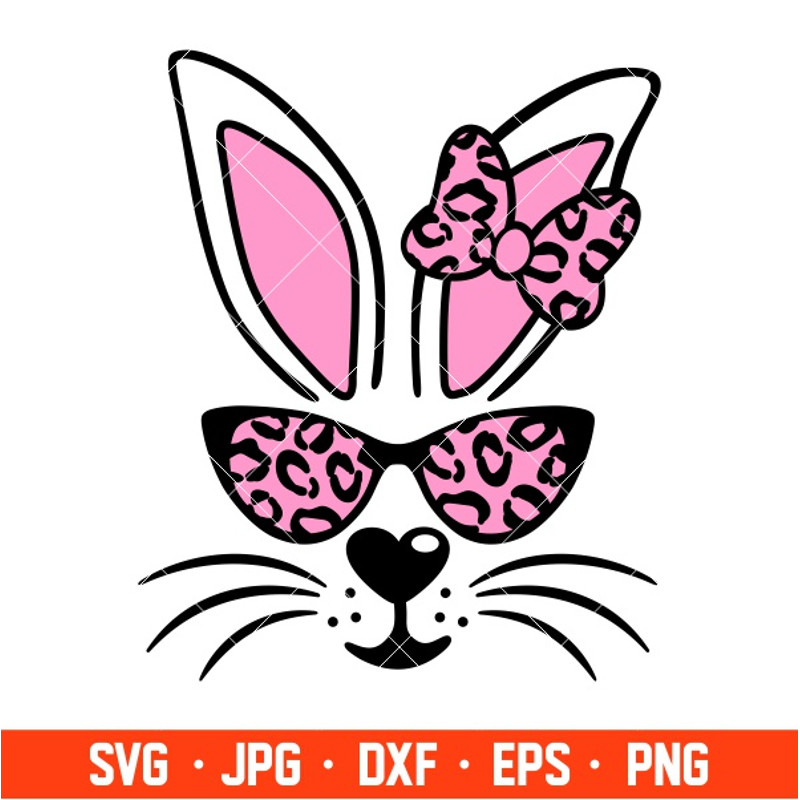 Bunny Girl With Sunglasses Svg, Happy Easter Svg, Easter egg Svg, Spring Svg, Cricut, Silhouette Vector Cut File.jpg