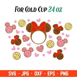 concha mickey   minnie mouse full wrap svg, starbucks svg, coffee ring svg, cold cup svg