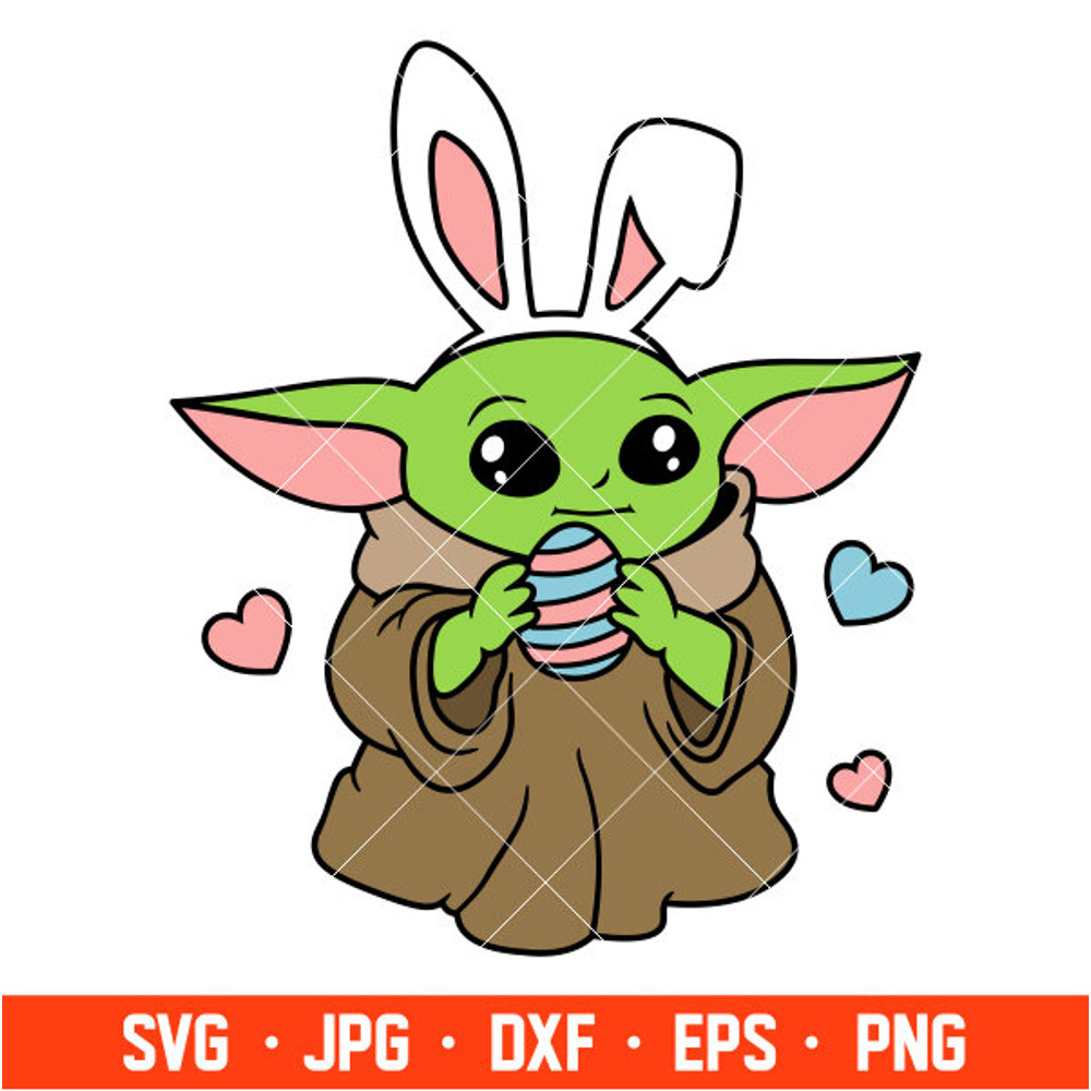 Easter Baby Yoda Svg, Free Svg, Daily Freebies Svg, Cricut, Silhouette Vector Cut File.jpg