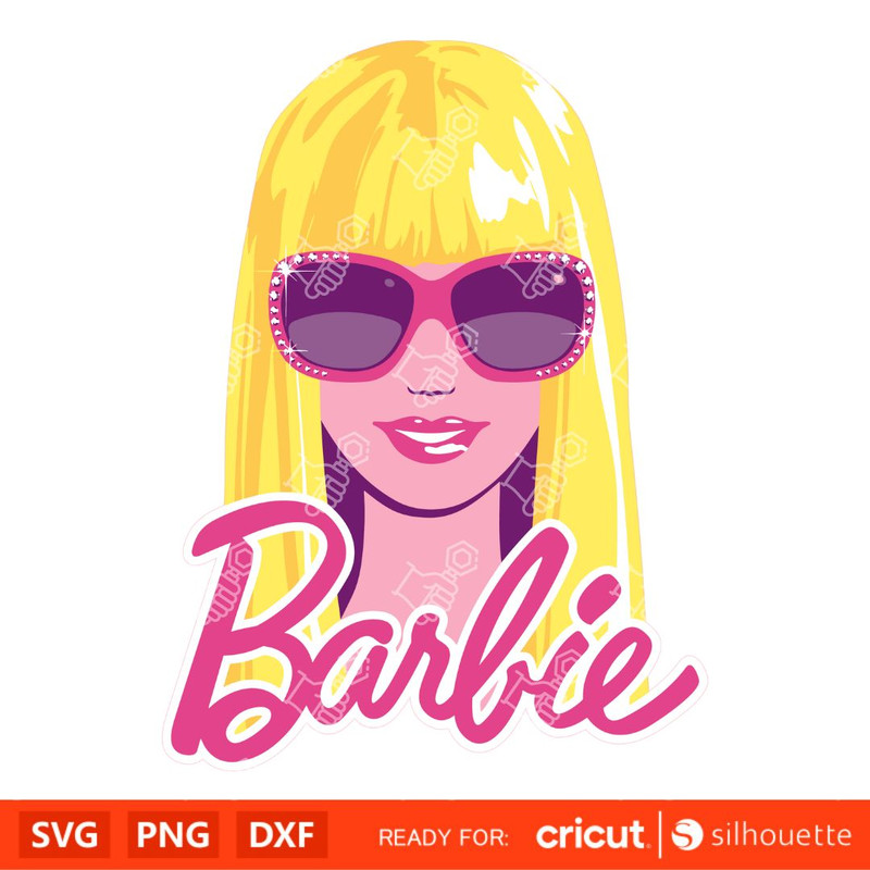 Fashion Barbie Girl Svg, Pink Doll Svg, Layered SVG files, Cricut, Silhouette Vector Cut File.jpg