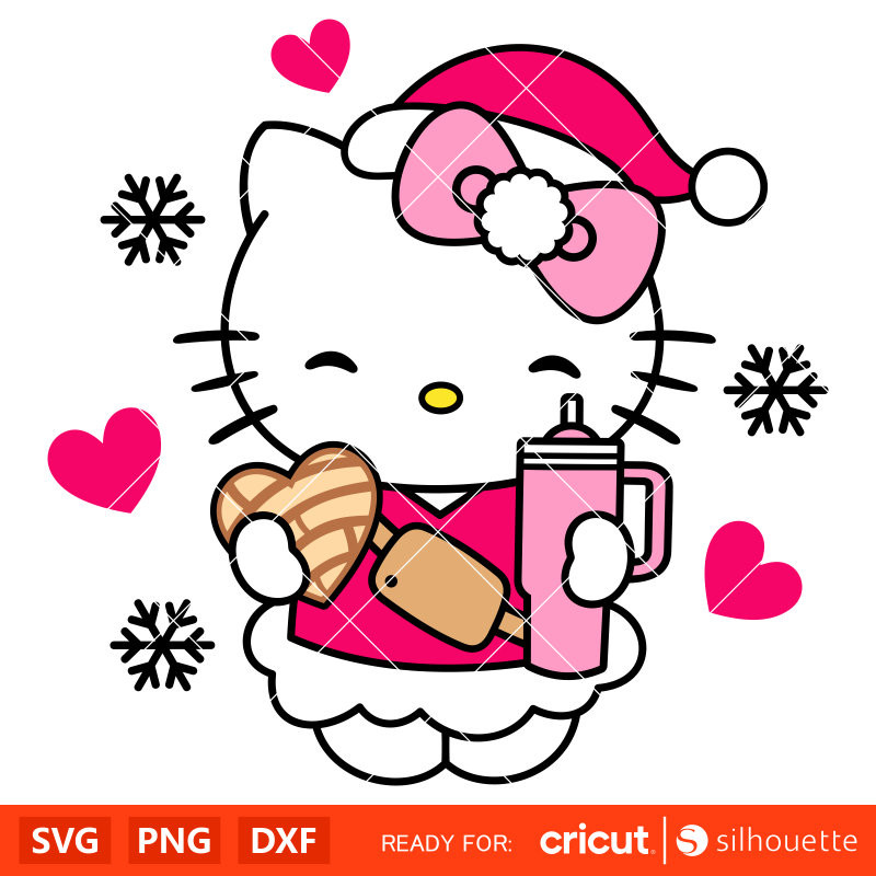 Christmas Hello Kitty Concha Svg, Christmas Svg, Sanrio Christmas Svg, Kawaii Svg, Cricut, Silhouette Vector Cut File.jpg