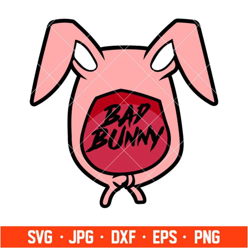 Bad Bunny Face Hearts Svg, Bad Bunny Svg, Valentines Day Svg, Baby Benito Svg, Cricut, Silhouette Vector Cut File 12.jpg