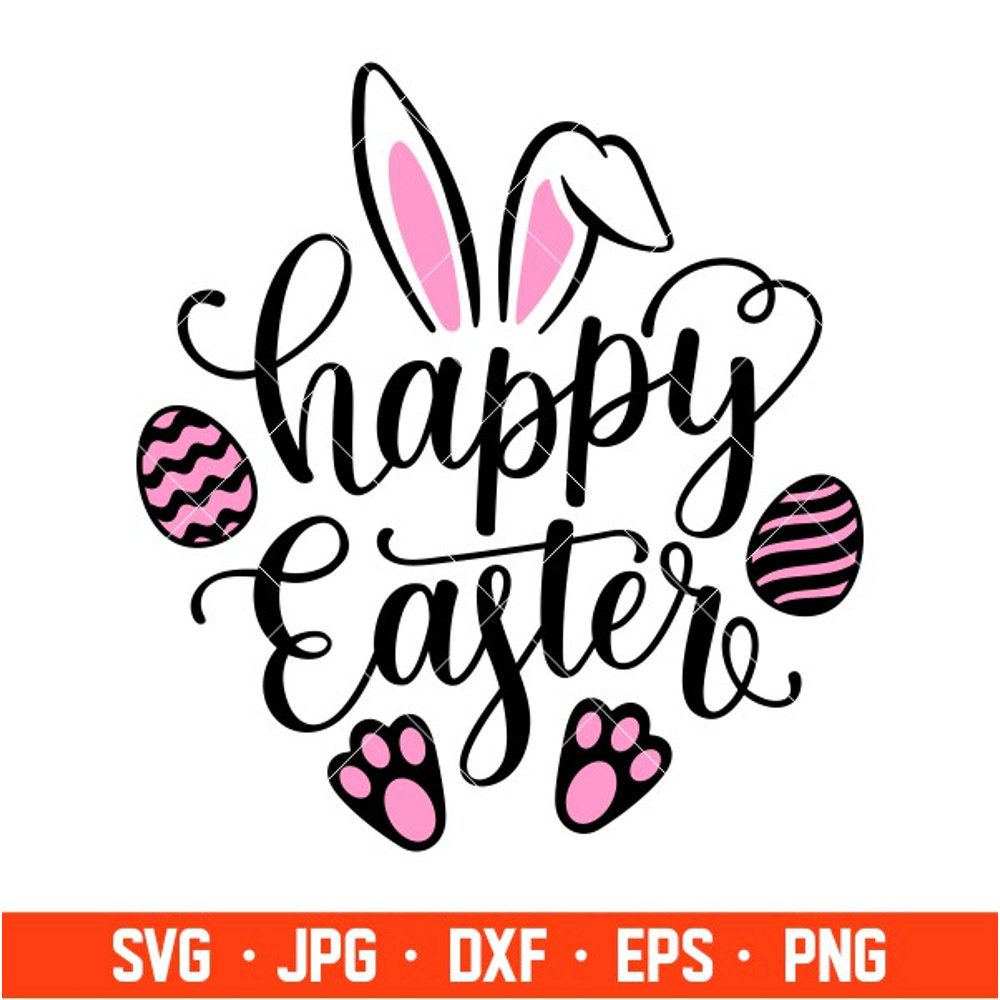 Happy Easter Svg, Easter egg Svg, Spring Svg, Cricut, Silhouette Vector Cut File.jpg