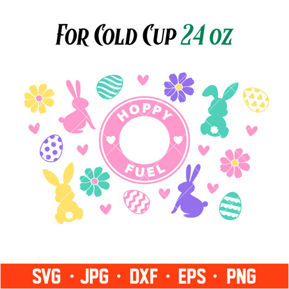 Hoppy Fuel Full Wrap Svg, Starbucks Svg, Coffee Ring Svg, Cold Cup Svg, Cricut, Silhouette Vector Cut File.jpg