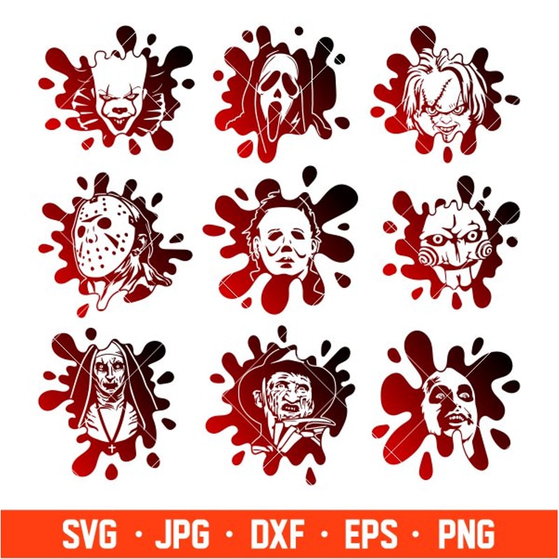 Horror Movie Blood Svg Bundle Svg, Halloween Svg, Spooky Season Svg, Trick or Treat Svg, Cricut, Silhouette Vector.jpg