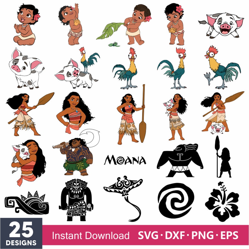 Layered Moana Svg Bundle, Instant Download, Bundle For Cricut, Silhouette Vector SVG PNG DXF Cut File.jpg