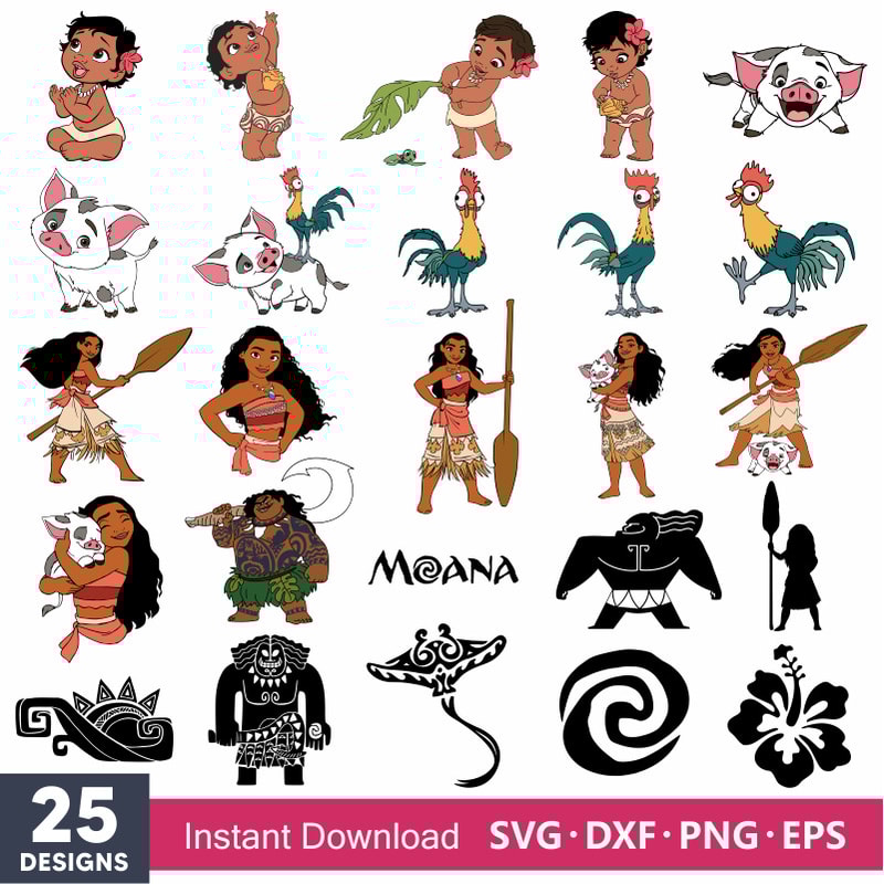 Layered Moana Svg Bundle, Instant Download, Bundle For Cricut, Silhouette Vector SVG PNG DXF Cut File.jpg