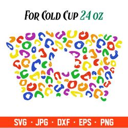 lgbt pride leopard full wrap svg, starbucks svg, coffee ring svg, cold cup svg