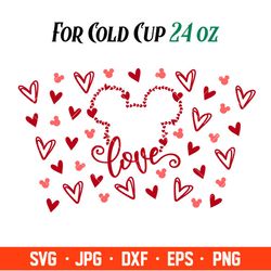 love mickey mouse full wrap svg, starbucks svg, coffee ring svg, cold cup svg