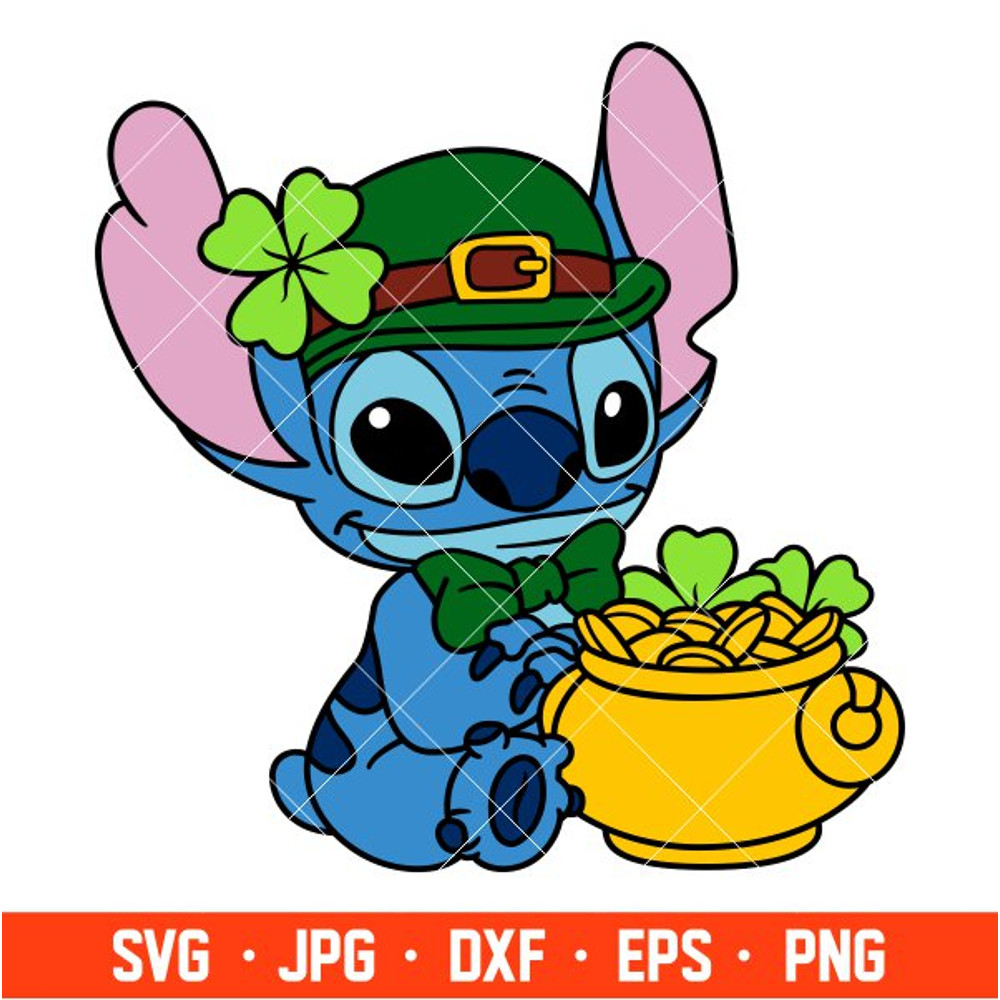 Lucky Stitch Svg, Lucky Svg, St. Patricks Day Svg, Disney Svg, Cricut, Silhouette Vector Cut File.jpg