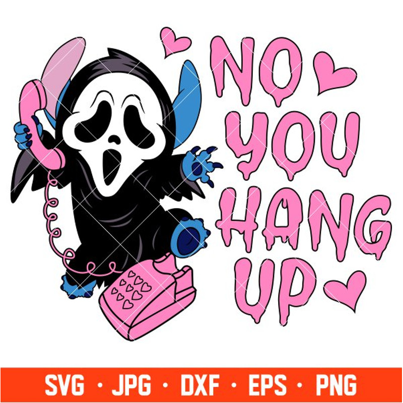 No You Hang Up Stitch Svg, Halloween Svg, Spooky Season Svg, Trick or Treat Svg, Cricut, Silhouette Vector Cut File.jpg