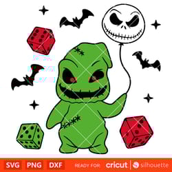oogie boogie jack balloon svg, nightmare before christmas svg, halloween svg, boogie man svg, cricut, silhouette vector