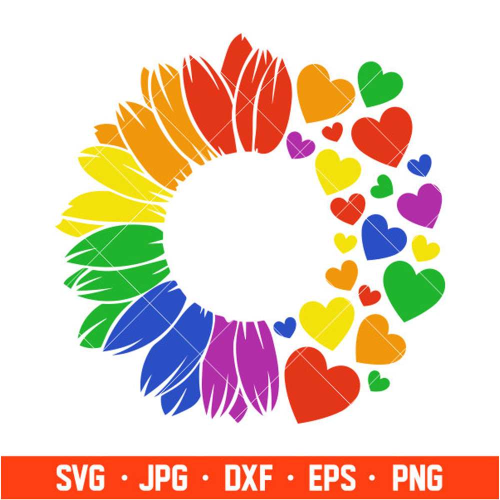 Pride Sunflower Svg, Starbucks Svg, Coffee Ring Svg, Cold Cup Svg, Cricut, Silhouette Vector Cut File.jpg