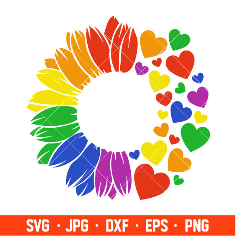 Pride Sunflower Svg, Starbucks Svg, Coffee Ring Svg, Cold Cup Svg, Cricut, Silhouette Vector Cut File.jpg