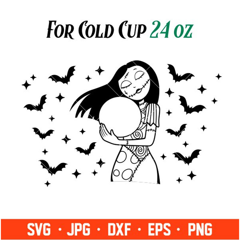 Sally Full Wrap Svg, Starbucks Svg, Coffee Ring Svg, Cold Cup Svg, Cricut, Silhouette Vector Cut File.jpg