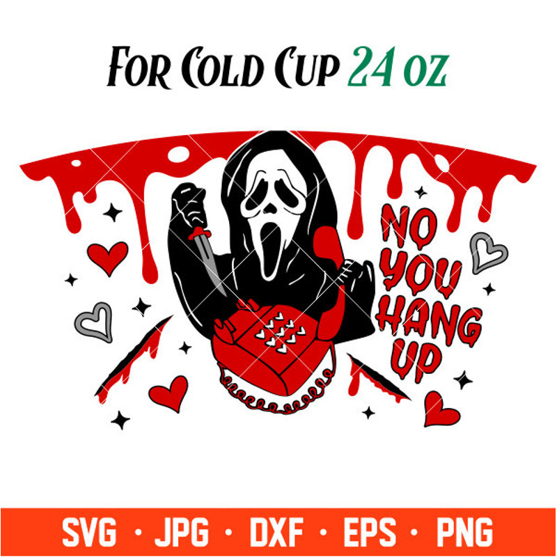 Scream Starbucks Full Wrap Svg, Halloween Svg, No You Hang Up Svg, Trick or Treat Svg, Cricut, Silhouette Vector Cut Fil.jpg