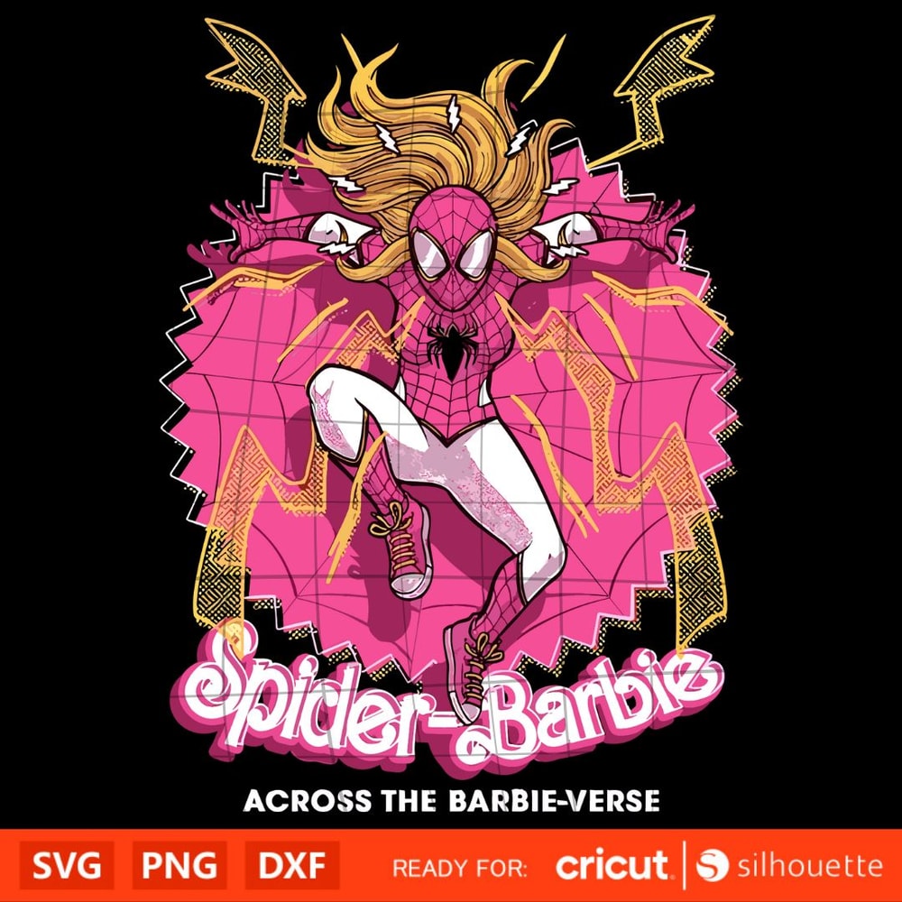 Spider Barbie across the Barbie, Girly Pink Svg, Retro Svg, Cricut, Silhouette Vector Cut File.jpg
