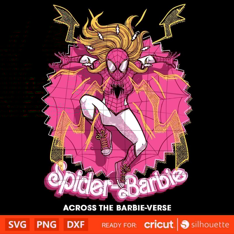 Spider Barbie across the Barbie, Girly Pink Svg, Retro Svg, Cricut, Silhouette Vector Cut File.jpg