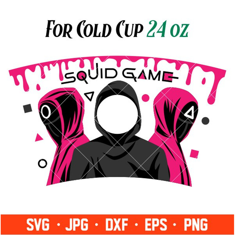Squid Game Full Wrap Svg, Starbucks Svg, Coffee Ring Svg, Cold Cup Svg, Cricut, Silhouette Vector Cut File.jpg