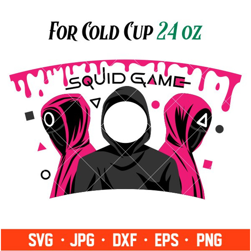 Squid Game Full Wrap Svg, Starbucks Svg, Coffee Ring Svg, Cold Cup Svg, Cricut, Silhouette Vector Cut File.jpg