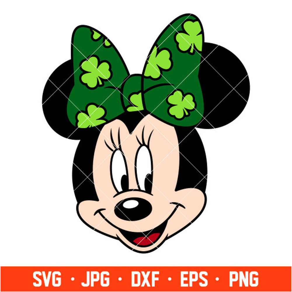 St. Patrick Day Minnie Mouse Svg, Lucky Svg, St. Patricks Day Svg, Disney Svg, Cricut, Silhouette Vector Cut File 1.jpg