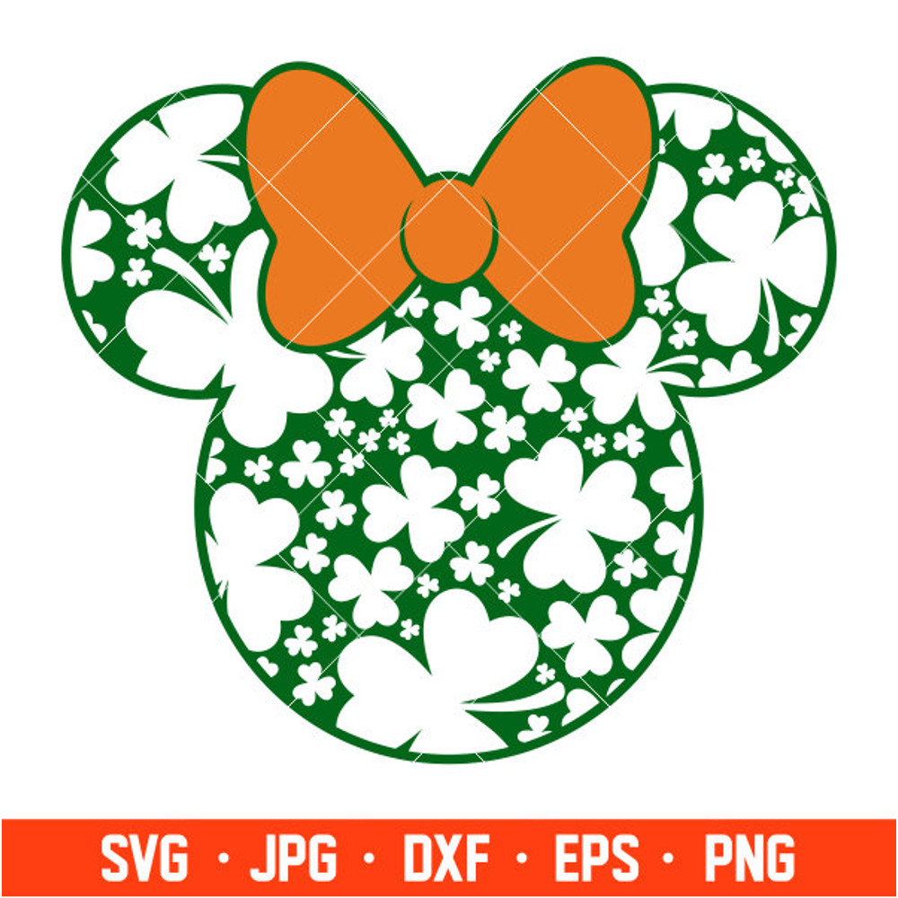 St. Patrick Day Minnie Mouse Svg, Lucky Svg, St. Patricks Day Svg, Disney Svg, Cricut, Silhouette Vector Cut File.jpg