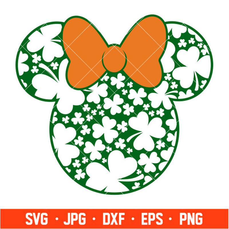 St. Patrick Day Minnie Mouse Svg, Lucky Svg, St. Patricks Day Svg, Disney Svg, Cricut, Silhouette Vector Cut File.jpg