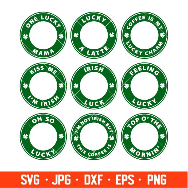 St. Patricks Day Starbucks Coffee Bundle Svg, St. Patricks Day Svg, Lucky Svg, Irish Svg, Clover Svg, Cricut, Silhouette.jpg
