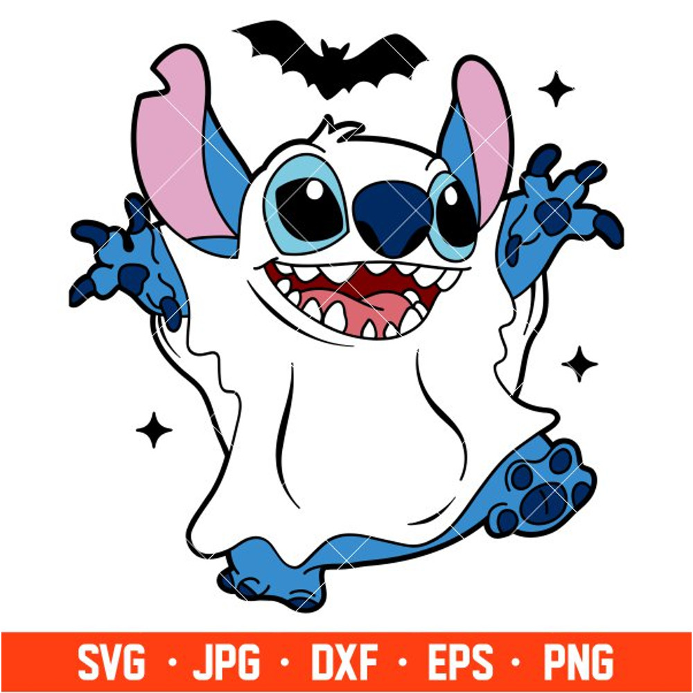 Stitch Ghost Svg, Free Svg, Daily Freebies Svg, Cricut, Silhouette Vector Cut File.jpg
