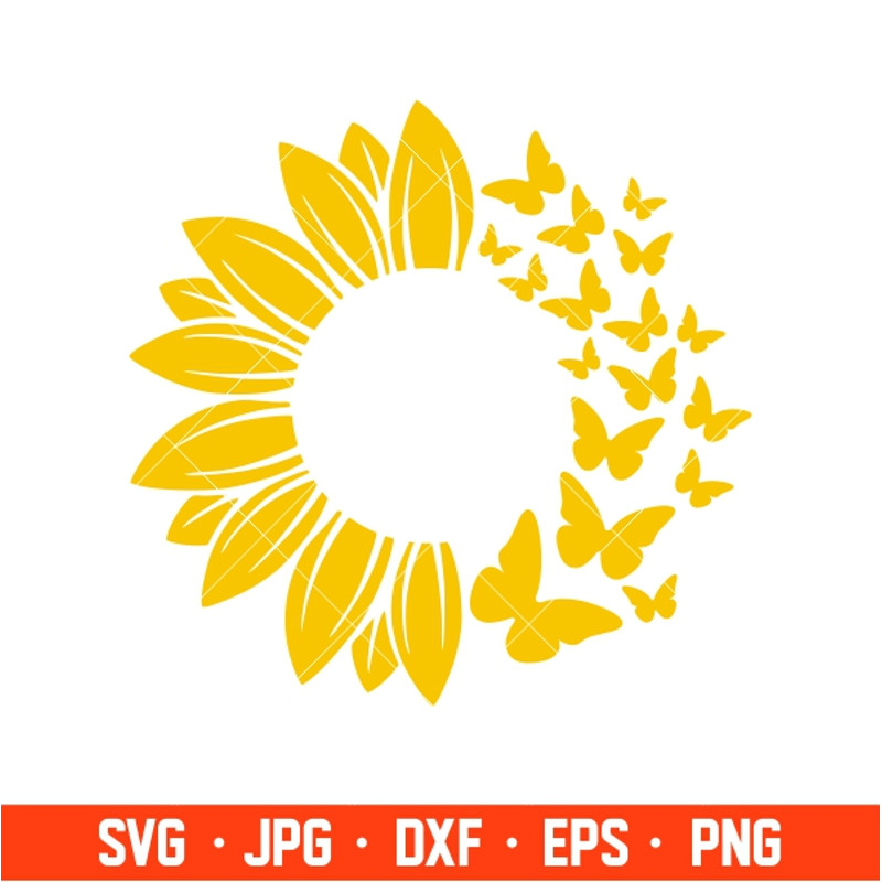 Sunflower Coffee Starbucks Svg, Summer Svg, Butterfly Svg, Cricut, Silhouette Vector Cut File.jpg