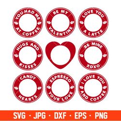 valentines day starbucks coffee bundle svg, valentines day svg, valentine svg, love svg, cricut, silhouette vector cut f