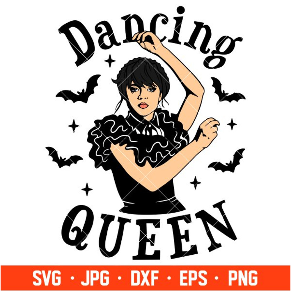 Wednesday Addams Dancing Queen Svg, Jenna Ortega Svg, Addams Family Svg, Nevermore Academy Svg, Cricut, Silhouette Vecto.jpg