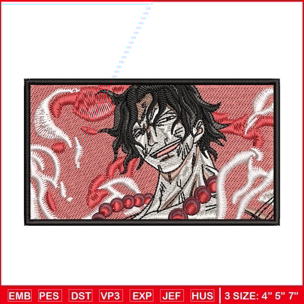 Ace flame rectangle embroidery design, Ace embroidery,Anime design, Embroidery shirt, Embroidery file, Digital download 1.jpg